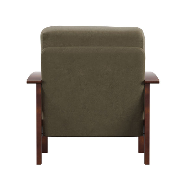 Monterey Mission Style Accent Chair with Steam-Bent Arms and Inner Spring Cushion