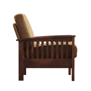 Monterey Mission Style Accent Chair with Steam-Bent Arms and Inner Spring Cushion