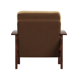 Monterey Mission Style Accent Chair with Steam-Bent Arms and Inner Spring Cushion