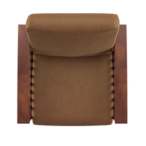 Monterey Mission Style Accent Chair with Steam-Bent Arms and Inner Spring Cushion