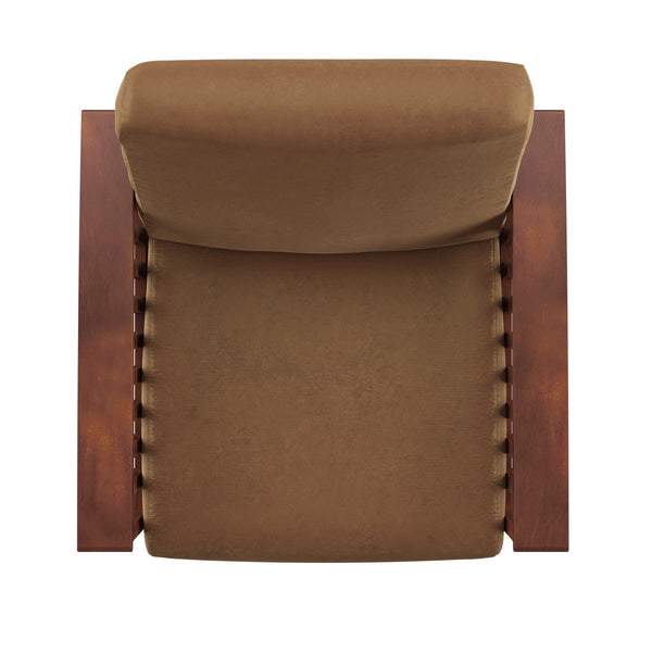 Monterey Mission Style Accent Chair with Steam-Bent Arms and Inner Spring Cushion