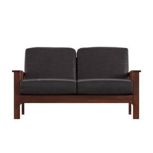 Monterey Mission Style Loveseat with Solid Hardwood Frame and Plush Cushioned Seating