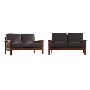 Monterey Mission Style Loveseat with Solid Hardwood Frame and Plush Cushioned Seating