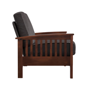 Monterey Mission Style Loveseat with Solid Hardwood Frame and Plush Cushioned Seating