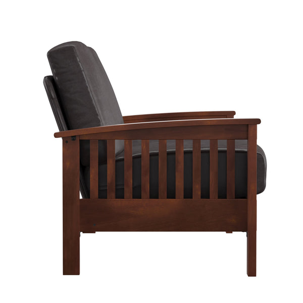 Monterey Mission Style Loveseat with Solid Hardwood Frame and Plush Cushioned Seating