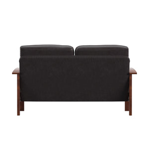 Monterey Mission Style Loveseat with Solid Hardwood Frame and Plush Cushioned Seating