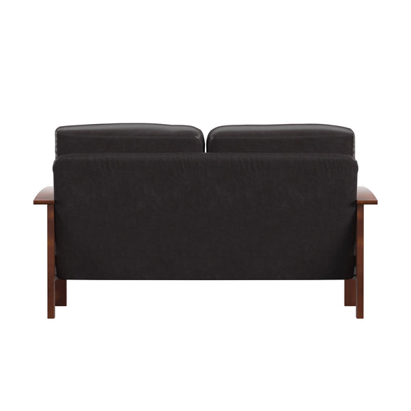 Monterey Mission Style Loveseat with Solid Hardwood Frame and Plush Cushioned Seating