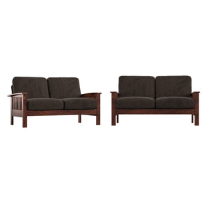 Monterey Mission Style Loveseat with Solid Hardwood Frame and Plush Cushioned Seating