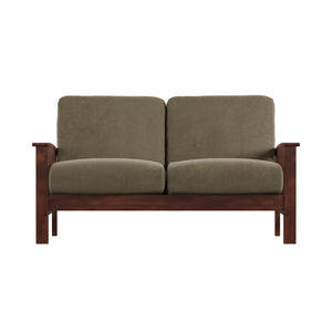 Monterey Mission Style Loveseat with Solid Hardwood Frame and Plush Cushioned Seating
