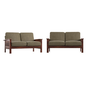 Monterey Mission Style Loveseat with Solid Hardwood Frame and Plush Cushioned Seating