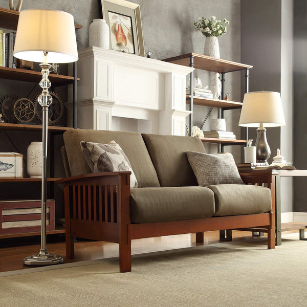 Monterey Mission Style Loveseat with Solid Hardwood Frame and Plush Cushioned Seating