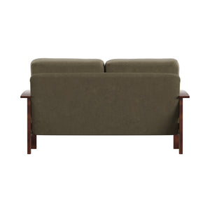Monterey Mission Style Loveseat with Solid Hardwood Frame and Plush Cushioned Seating