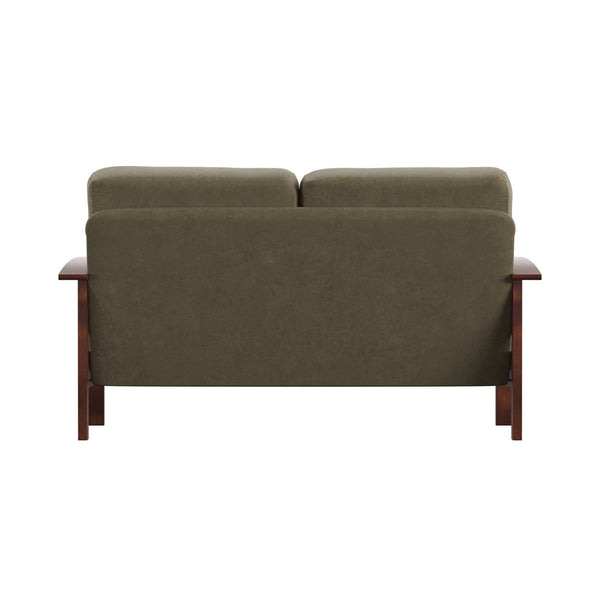 Monterey Mission Style Loveseat with Solid Hardwood Frame and Plush Cushioned Seating
