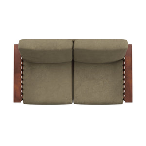 Monterey Mission Style Loveseat with Solid Hardwood Frame and Plush Cushioned Seating
