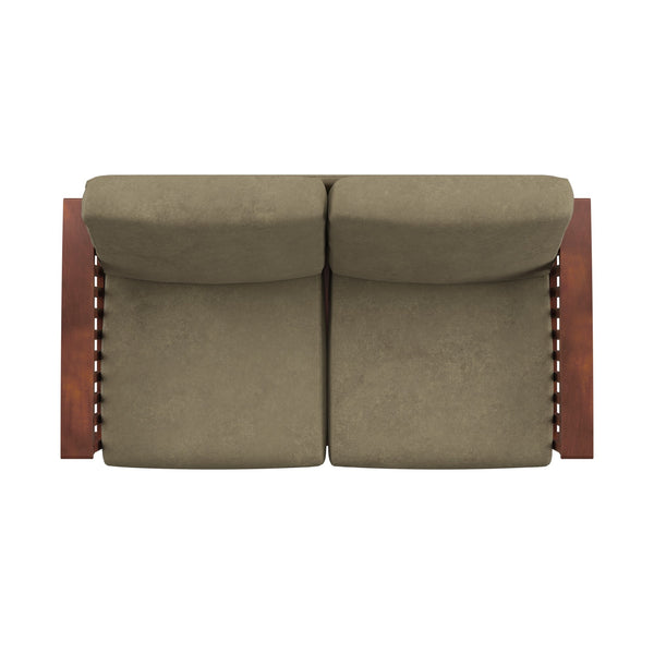Monterey Mission Style Loveseat with Solid Hardwood Frame and Plush Cushioned Seating