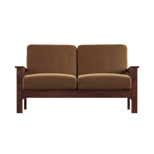 Homelegance Monterey Mission Style Loveseat with Solid Hardwood Frame and Plush Cushioned Seating Tan Polyester Fiber 9912-2RU(3A)