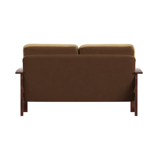Monterey Mission Style Loveseat with Solid Hardwood Frame and Plush Cushioned Seating