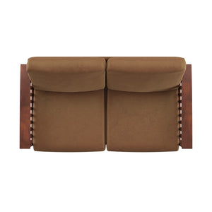 Monterey Mission Style Loveseat with Solid Hardwood Frame and Plush Cushioned Seating