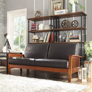Monterey Mission Style Sofa with Inner Spring Cushions for Living Room Comfort