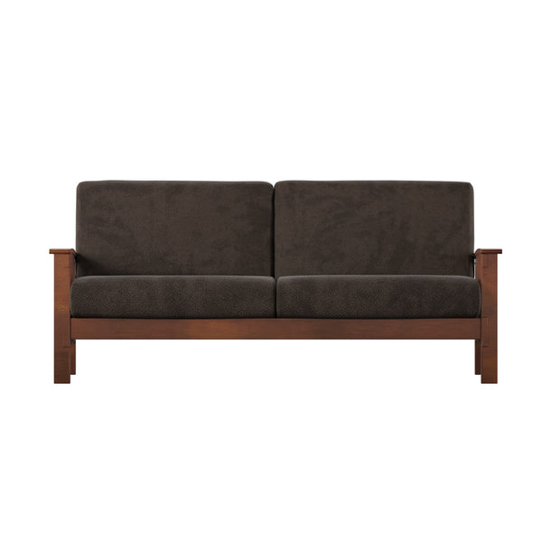 Homelegance Monterey Mission Style Sofa with Inner Spring Cushions for Living Room Comfort Polyester Fiber - DBR 9912-3DBR(3A)