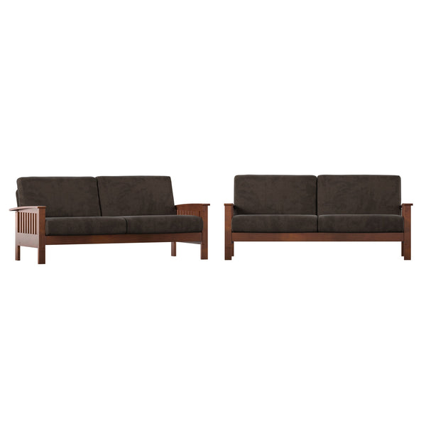 Monterey Mission Style Sofa with Inner Spring Cushions for Living Room Comfort