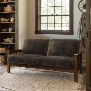 Monterey Mission Style Sofa with Inner Spring Cushions for Living Room Comfort