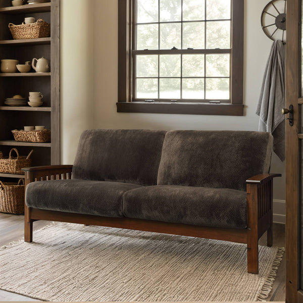Monterey Mission Style Sofa with Inner Spring Cushions for Living Room Comfort
