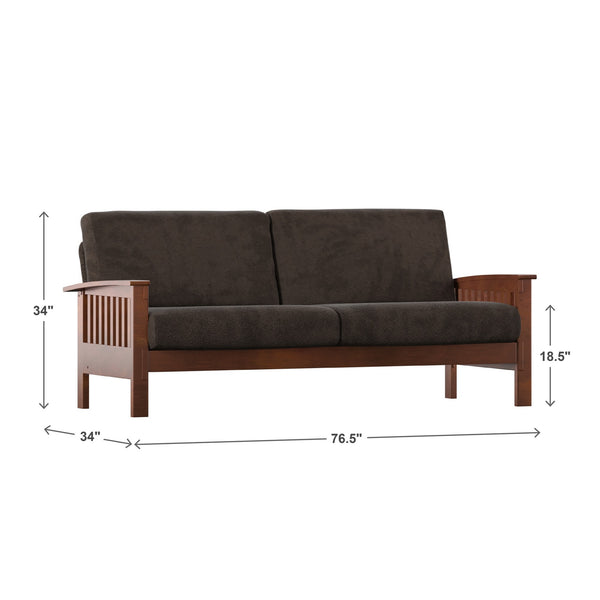 Monterey Mission Style Sofa with Inner Spring Cushions for Living Room Comfort