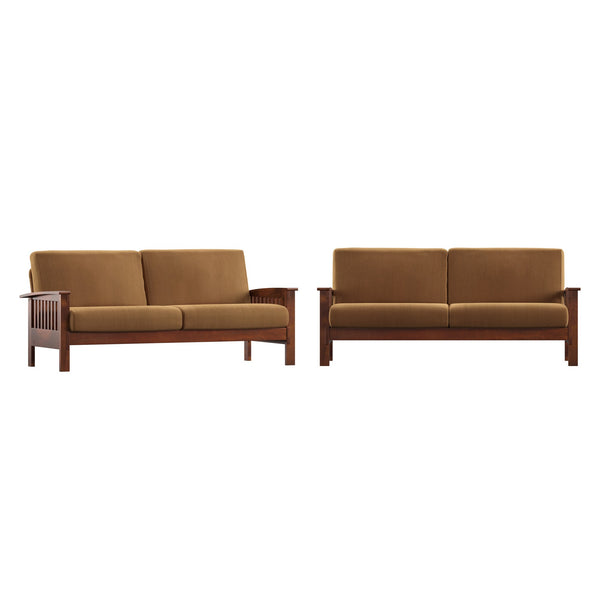 Monterey Mission Style Sofa with Inner Spring Cushions for Living Room Comfort