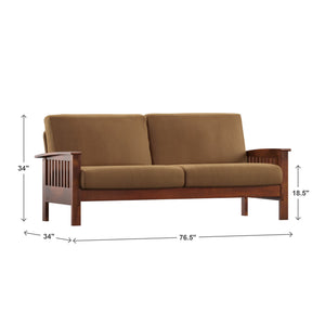 Monterey Mission Style Sofa with Inner Spring Cushions for Living Room Comfort