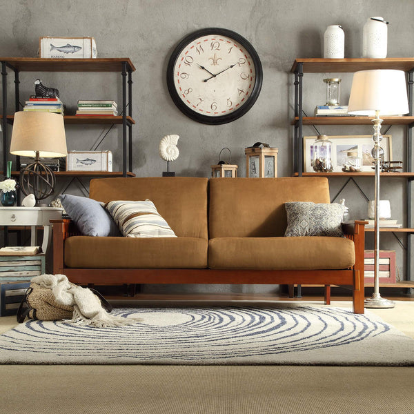 Monterey Mission Style Sofa with Inner Spring Cushions for Living Room Comfort