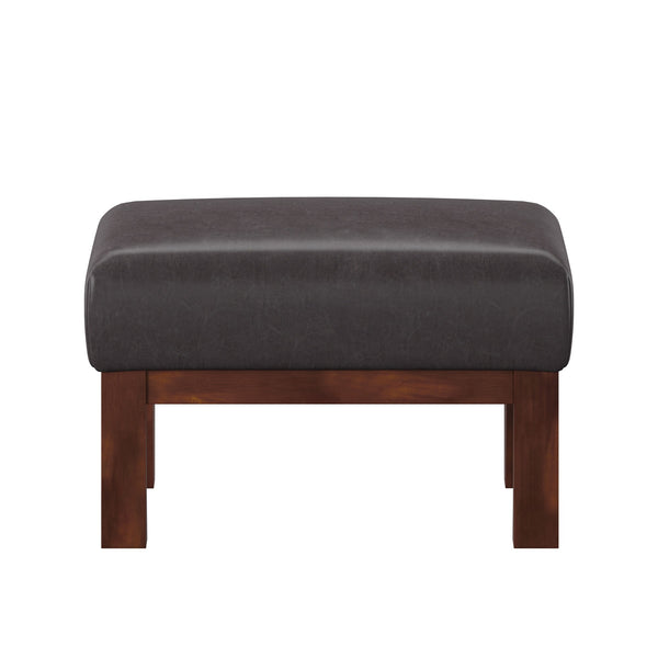 Monterey Upholstered Foam Cushion Ottoman with Solid Wood Frame for Living Rooms