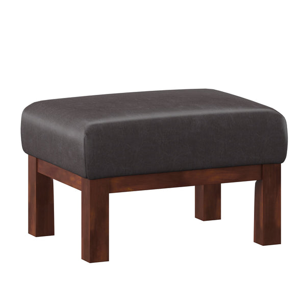 Monterey Upholstered Foam Cushion Ottoman with Solid Wood Frame for Living Rooms