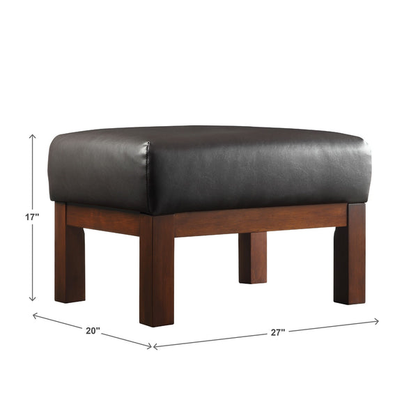 Monterey Upholstered Foam Cushion Ottoman with Solid Wood Frame for Living Rooms
