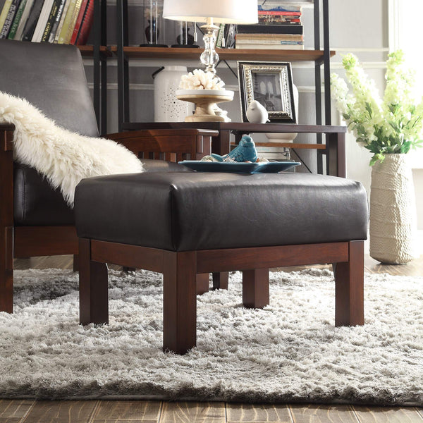 Monterey Upholstered Foam Cushion Ottoman with Solid Wood Frame for Living Rooms