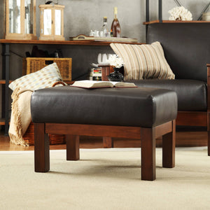 Monterey Upholstered Foam Cushion Ottoman with Solid Wood Frame for Living Rooms