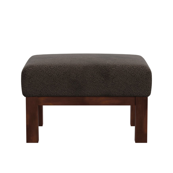 Monterey Upholstered Foam Cushion Ottoman with Solid Wood Frame for Living Rooms