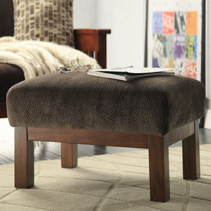 Monterey Upholstered Foam Cushion Ottoman with Solid Wood Frame for Living Rooms
