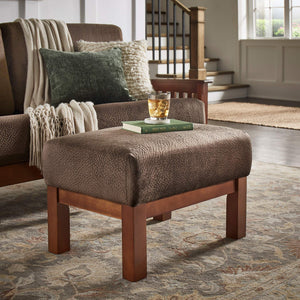 Monterey Upholstered Foam Cushion Ottoman with Solid Wood Frame for Living Rooms