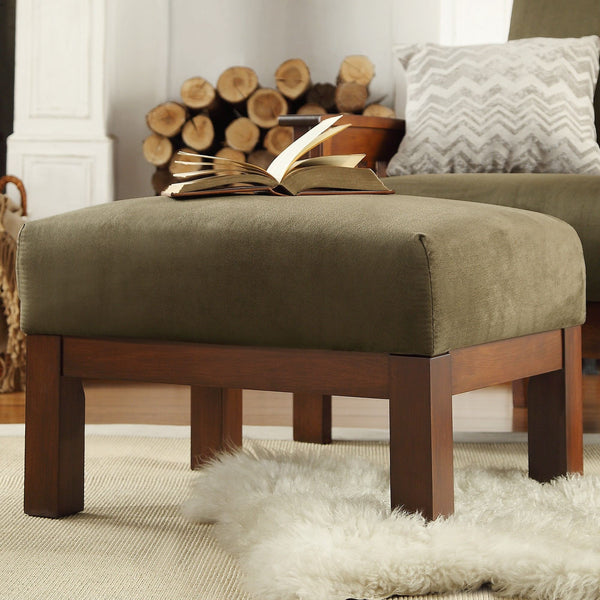 Monterey Upholstered Foam Cushion Ottoman with Solid Wood Frame for Living Rooms