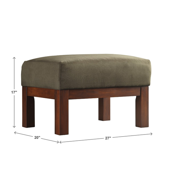 Monterey Upholstered Foam Cushion Ottoman with Solid Wood Frame for Living Rooms