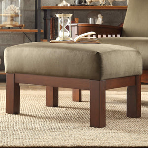 Monterey Upholstered Foam Cushion Ottoman with Solid Wood Frame for Living Rooms