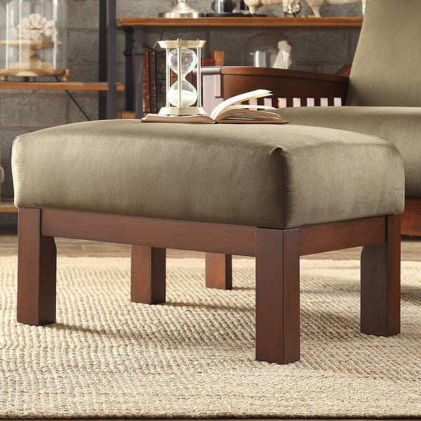 Monterey Upholstered Foam Cushion Ottoman with Solid Wood Frame for Living Rooms