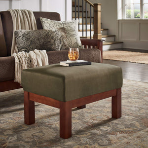 Monterey Upholstered Foam Cushion Ottoman with Solid Wood Frame for Living Rooms