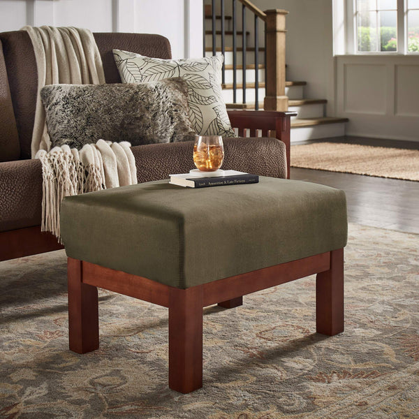 Monterey Upholstered Foam Cushion Ottoman with Solid Wood Frame for Living Rooms