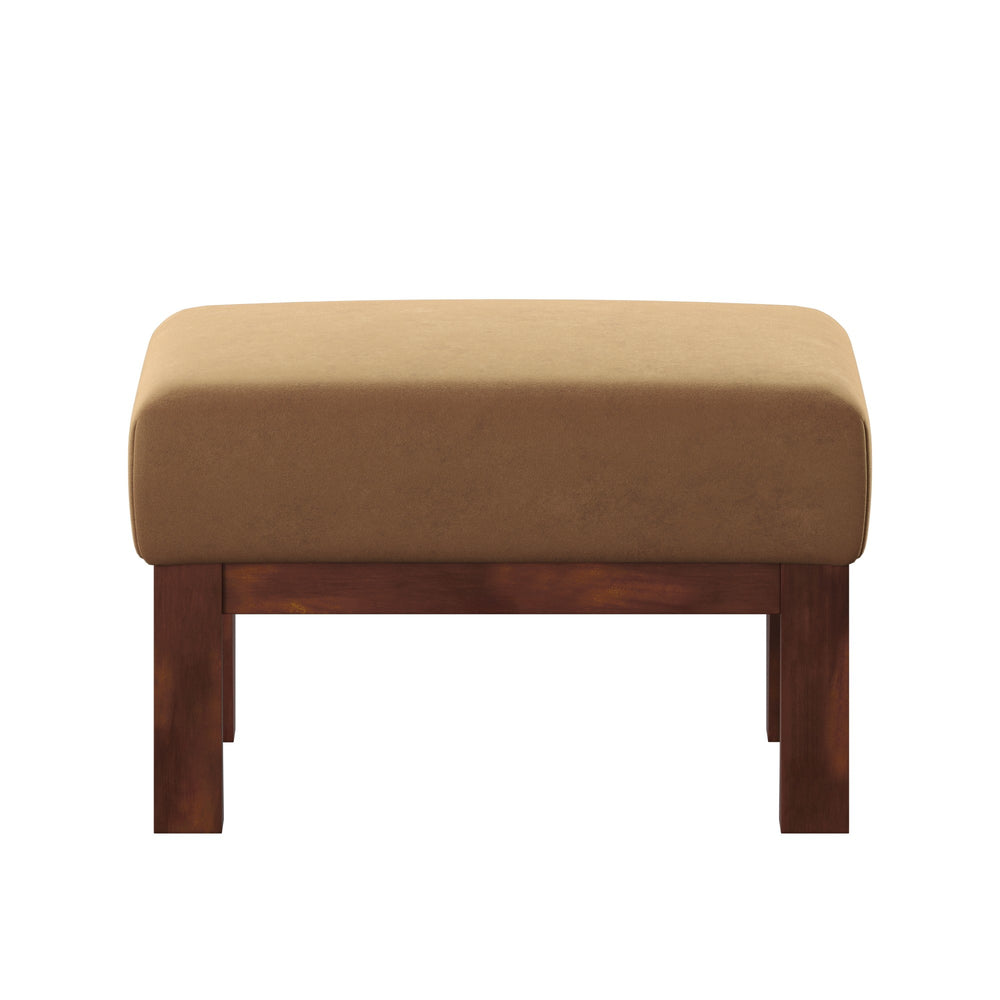 Homelegance Monterey Upholstered Foam Cushion Ottoman with Solid Wood Frame for Living Rooms Brown Polyurethane Foam Pad - B 9912-4RU