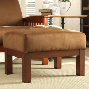 Monterey Upholstered Foam Cushion Ottoman with Solid Wood Frame for Living Rooms