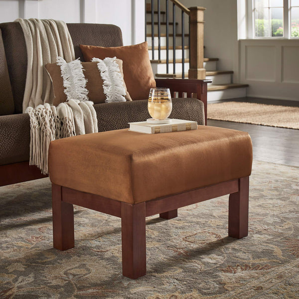 Monterey Upholstered Foam Cushion Ottoman with Solid Wood Frame for Living Rooms