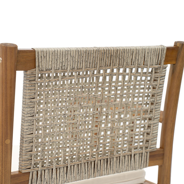 English Elm Christopher Knight Home® - PORTO Outdoor Dining Chair Set of 2 – Cream Cushions, Acacia Wood & PE Rattan, Water‑Repellent Comfort N776P346165L