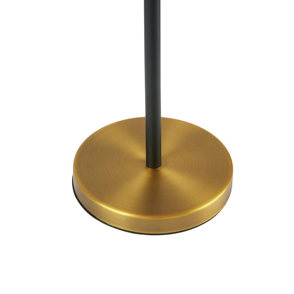 JLA Home INK+IVY - Metal Floor Lamp — Slim Black Stem with Gold Base & Metallic Gold-Lined Shade, Pull Chain, 2-Year Warranty MT154-0036